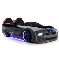 Ліжко гоночна машина Мустанг сіра